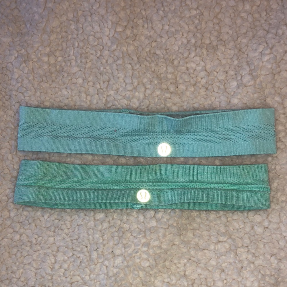 Teal and light blue lululemon headbands